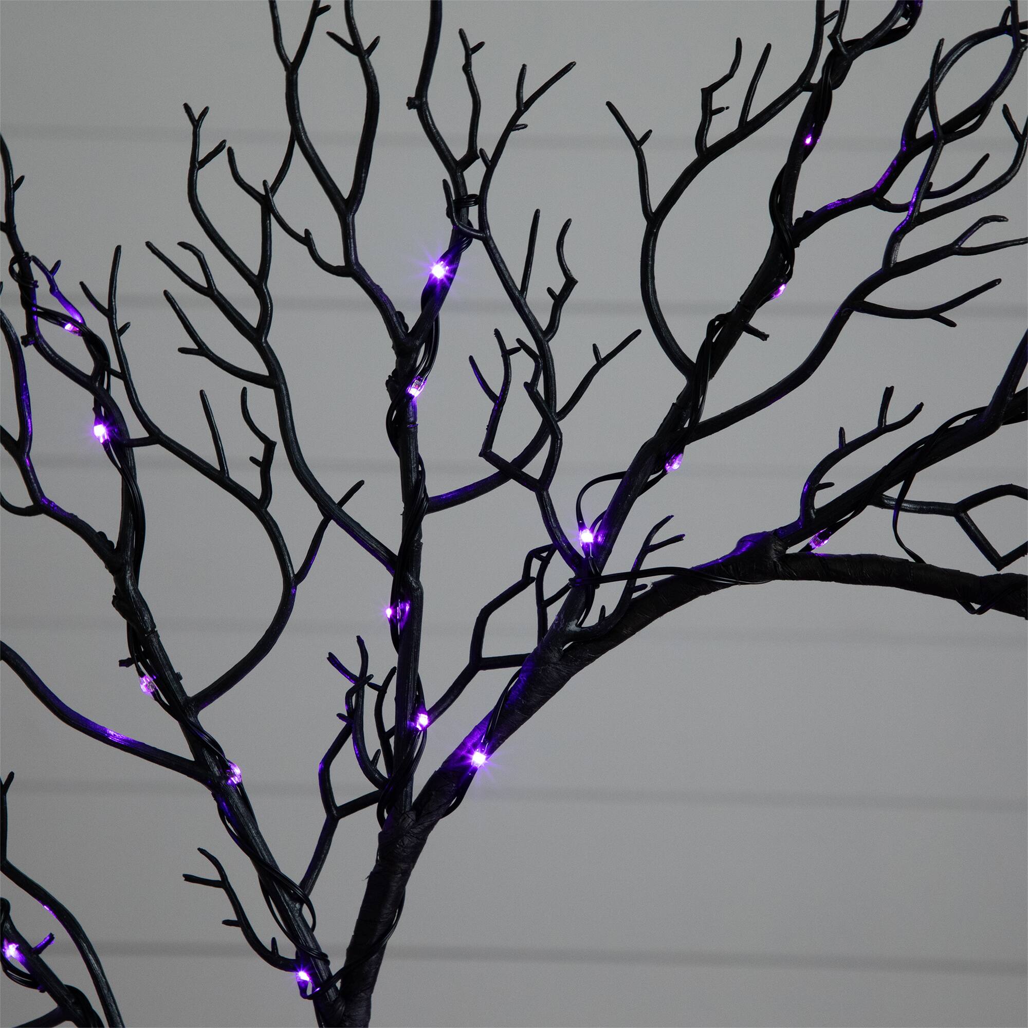 23" Pre-Lit Halloween Black Wreath